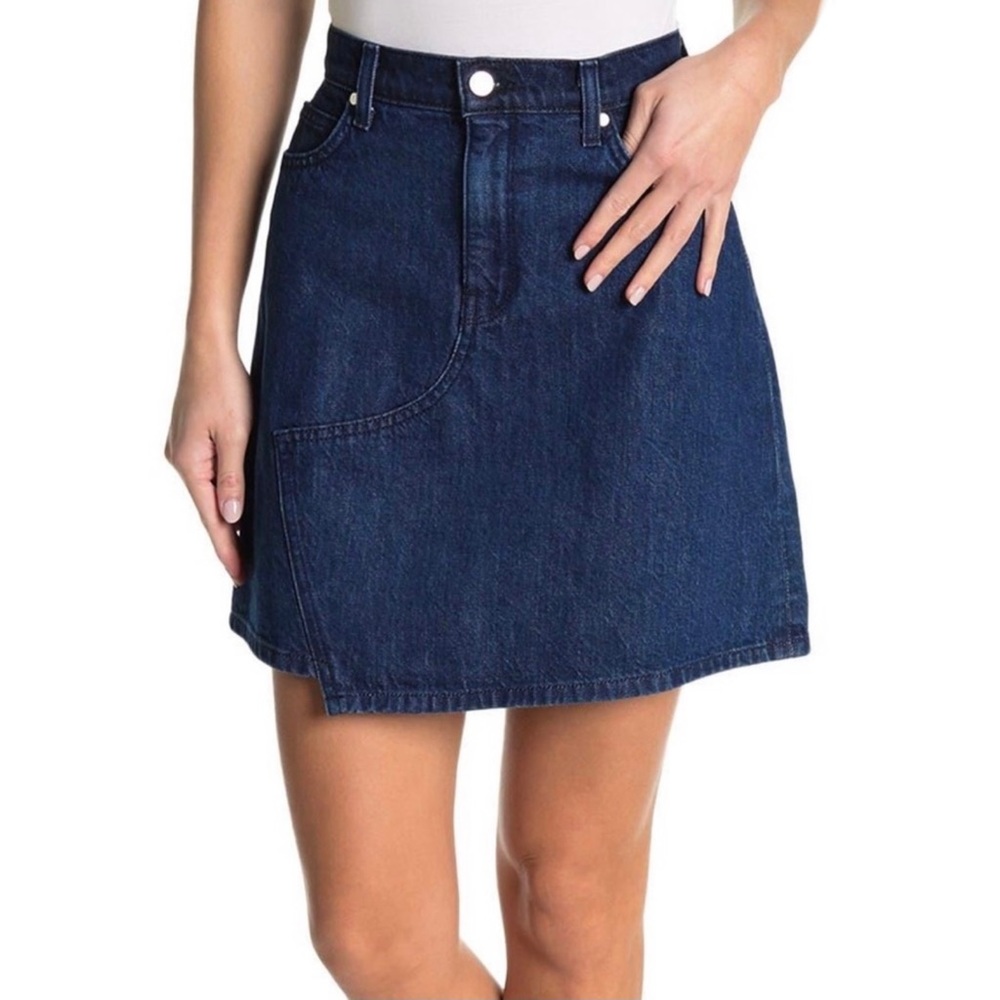 NEW BALDWIN DARK WASH ASYMMETRICAL DENIM MINI SKIRT